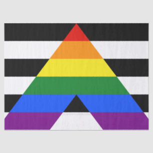 SlipperyJoe's straight ally flag smooth rainbow gr Tissue Paper