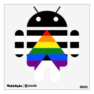 SlipperyJoe's straight ally flag smooth rainbow gr Wall Decal