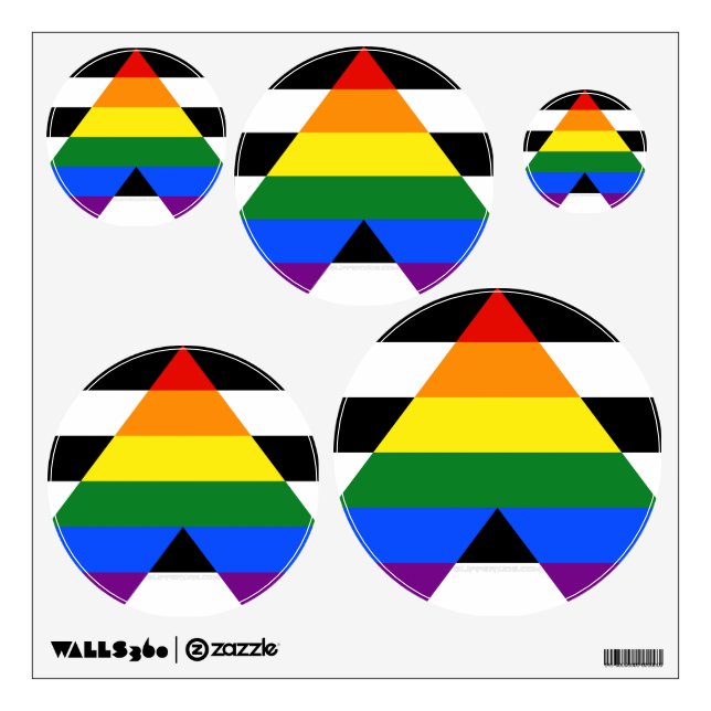 SlipperyJoe's straight ally flag smooth rainbow gr Wall Decal (Front)