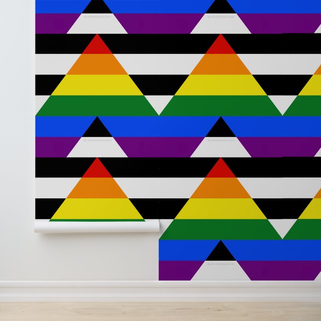 SlipperyJoe's straight ally flag smooth rainbow gr Wallpaper (Application)