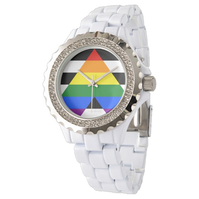 SlipperyJoe's straight ally flag smooth rainbow gr Watch (Angled)