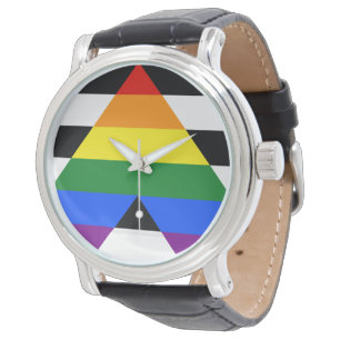 SlipperyJoe's straight ally flag smooth rainbow gr Watch