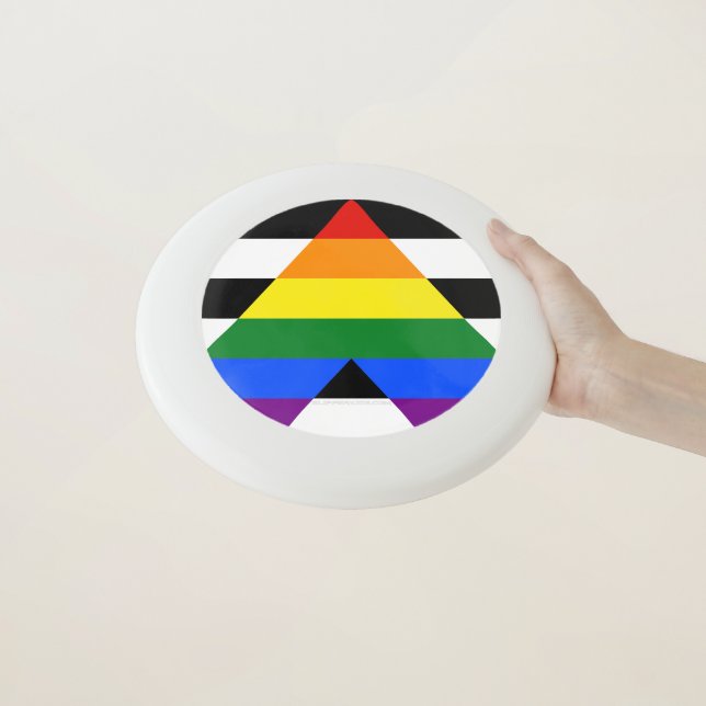 SlipperyJoe's straight ally flag smooth rainbow gr Wham-O Frisbee (In Hand)