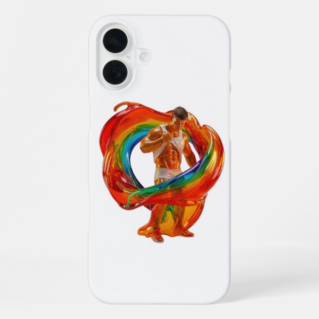 SlipperyJoe's striking modern Pride-themed masculi iPhone Case (Back)