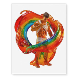 SlipperyJoe's striking modern Pride-themed masculi Temporary Tattoos