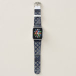 SlipperyJoe's strong Hanukkah vibe Star of David m Apple Watch Band<br><div class="desc">SlipperyJoe's strong Hanukkah vibe Star of David motif symbol symbolizing Jewish identity and tradition artistic subtle silvery-gray tone deep midnight-blue background traditional colors associated Hebrew celebrations religious light shining into darkness digital stained glass effect repeated clean geometric patterns creates rhythm and unity elegant contemporary abstract symbolism</div>