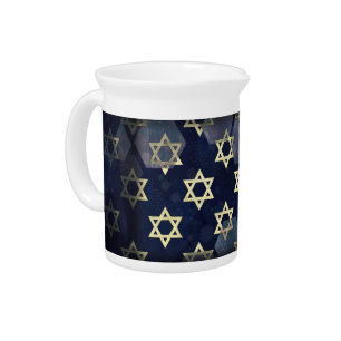 SlipperyJoe's strong Hanukkah vibe Star of David m Beverage Pitcher