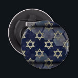 SlipperyJoe's strong Hanukkah vibe Star of David m Bottle Opener<br><div class="desc">SlipperyJoe's strong Hanukkah vibe Star of David motif symbol symbolizing Jewish identity and tradition artistic subtle silvery-gray tone deep midnight-blue background traditional colors associated Hebrew celebrations religious light shining into darkness digital stained glass effect repeated clean geometric patterns creates rhythm and unity elegant contemporary abstract symbolism</div>