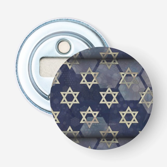 SlipperyJoe's strong Hanukkah vibe Star of David m Bottle Opener (Front)