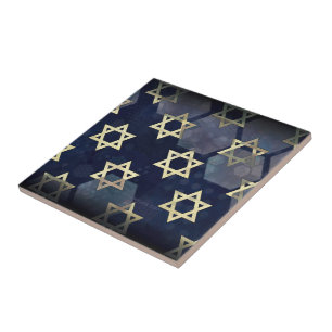SlipperyJoe's strong Hanukkah vibe Star of David m Ceramic Tile