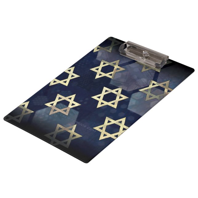 SlipperyJoe's strong Hanukkah vibe Star of David m Clipboard (Angled)