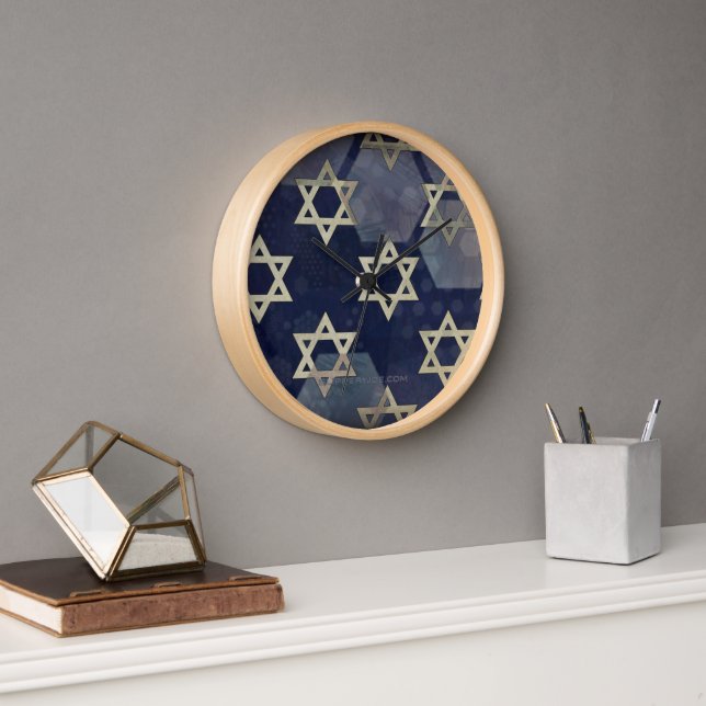 SlipperyJoe's strong Hanukkah vibe Star of David m Clock (Office)