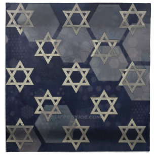 SlipperyJoe's strong Hanukkah vibe Star of David m Cloth Napkin