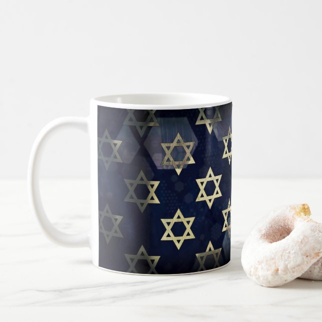 SlipperyJoe's strong Hanukkah vibe Star of David m Coffee Mug (With Donut)
