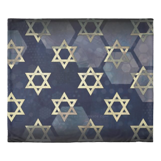SlipperyJoe's strong Hanukkah vibe Star of David m Duvet Cover (Front)