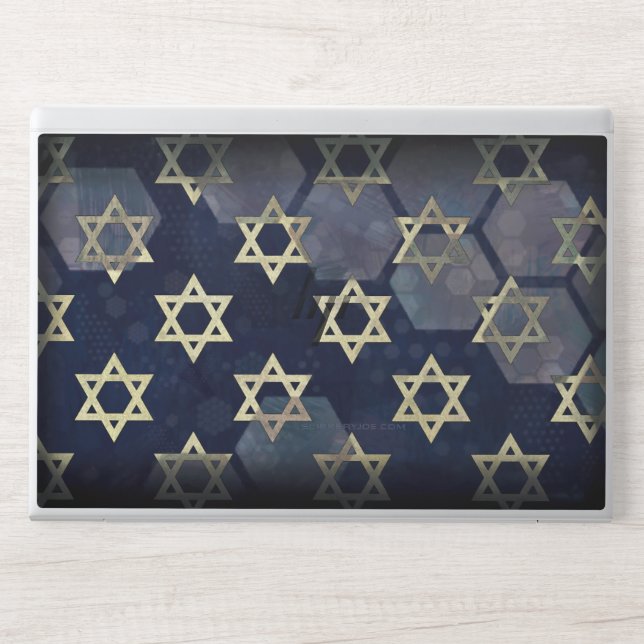 SlipperyJoe's strong Hanukkah vibe Star of David m HP Laptop Skin (Front)