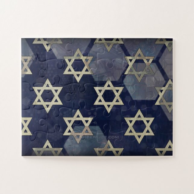 SlipperyJoe's strong Hanukkah vibe Star of David m Jigsaw Puzzle (Horizontal)