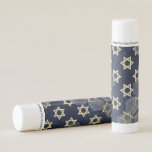 SlipperyJoe's strong Hanukkah vibe Star of David m Lip Balm<br><div class="desc">SlipperyJoe's strong Hanukkah vibe Star of David motif symbol symbolizing Jewish identity and tradition artistic subtle silvery-gray tone deep midnight-blue background traditional colors associated Hebrew celebrations religious light shining into darkness digital stained glass effect repeated clean geometric patterns creates rhythm and unity elegant contemporary abstract symbolism</div>