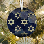 SlipperyJoe's strong Hanukkah vibe Star of David m Metal Ornament<br><div class="desc">SlipperyJoe's strong Hanukkah vibe Star of David motif symbol symbolizing Jewish identity and tradition artistic subtle silvery-gray tone deep midnight-blue background traditional colors associated Hebrew celebrations religious light shining into darkness digital stained glass effect repeated clean geometric patterns creates rhythm and unity elegant contemporary abstract symbolism</div>