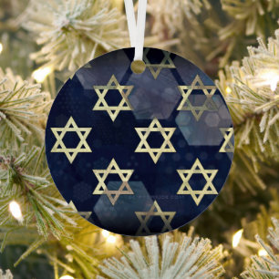 SlipperyJoe's strong Hanukkah vibe Star of David m Metal Ornament
