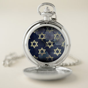 SlipperyJoe's strong Hanukkah vibe Star of David m Pocket Watch