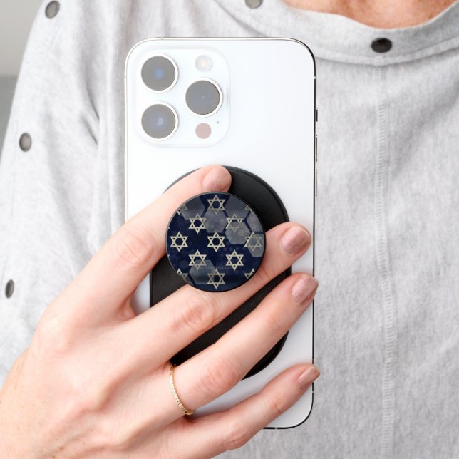 SlipperyJoe's strong Hanukkah vibe Star of David m PopSocket (Hand)