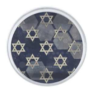 SlipperyJoe's strong Hanukkah vibe Star of David m Silver Finish Lapel Pin