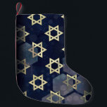 SlipperyJoe's strong Hanukkah vibe Star of David m Small Christmas Stocking<br><div class="desc">SlipperyJoe's strong Hanukkah vibe Star of David motif symbol symbolizing Jewish identity and tradition artistic subtle silvery-gray tone deep midnight-blue background traditional colors associated Hebrew celebrations religious light shining into darkness digital stained glass effect repeated clean geometric patterns creates rhythm and unity elegant contemporary abstract symbolism</div>