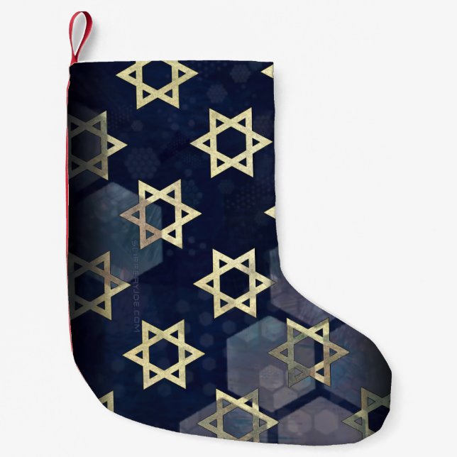 SlipperyJoe's strong Hanukkah vibe Star of David m Small Christmas Stocking (Front)