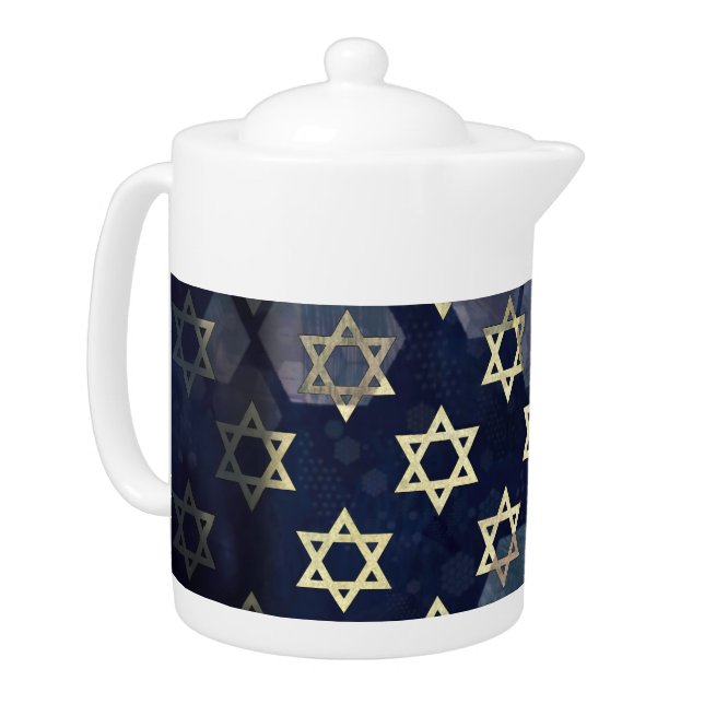 SlipperyJoe's strong Hanukkah vibe Star of David m Teapot (Left)