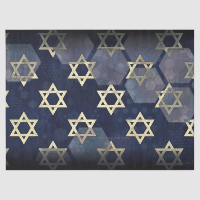 SlipperyJoe's strong Hanukkah vibe Star of David m Tissue Paper (Front)