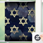 SlipperyJoe's strong Hanukkah vibe Star of David m Window Cling<br><div class="desc">SlipperyJoe's strong Hanukkah vibe Star of David motif symbol symbolizing Jewish identity and tradition artistic subtle silvery-gray tone deep midnight-blue background traditional colors associated Hebrew celebrations religious light shining into darkness digital stained glass effect repeated clean geometric patterns creates rhythm and unity elegant contemporary abstract symbolism</div>