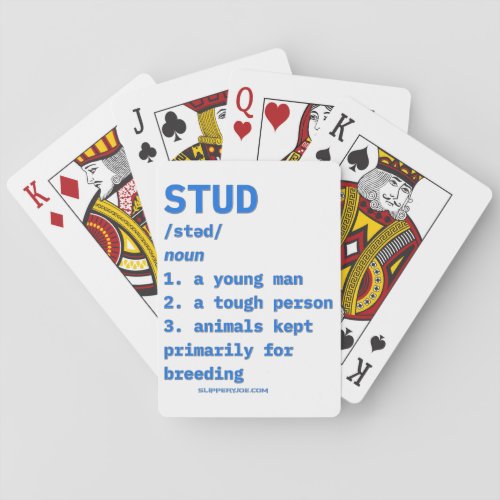 SlipperyJoes stud definition animals dictionary b Playing Cards