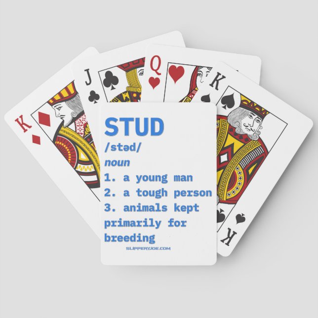 SlipperyJoe's stud definition animals dictionary b Poker Cards (Back)