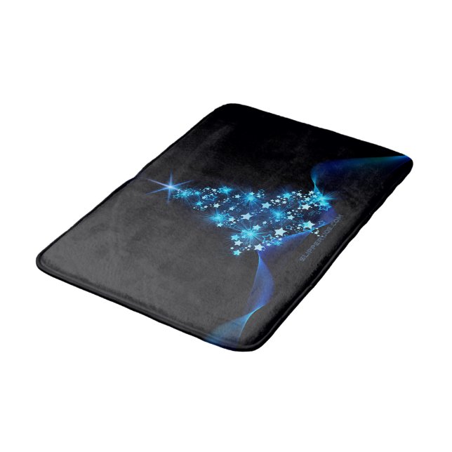 SlipperyJoe's stylized glowing Christmas tree brig Bath Mat (Angled)