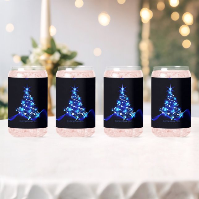 SlipperyJoe's stylized glowing Christmas tree brig Can Glass (Insitu (Wedding))