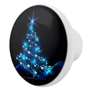 SlipperyJoe's stylized glowing Christmas tree brig Ceramic Knob