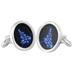 SlipperyJoe's stylized glowing Christmas tree brig Cufflinks
