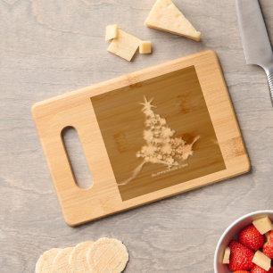 SlipperyJoe's stylized glowing Christmas tree brig Engraved Cutting Board
