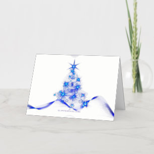 SlipperyJoe's stylized glowing Christmas tree brig Foil Holiday Card