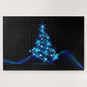 SlipperyJoe's stylized glowing Christmas tree brig Jigsaw Puzzle