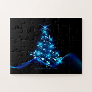 SlipperyJoe's stylized glowing Christmas tree brig Jigsaw Puzzle