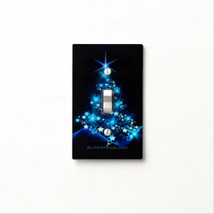 SlipperyJoe's stylized glowing Christmas tree brig Light Switch Cover