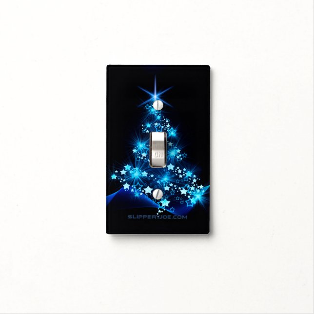 SlipperyJoe's stylized glowing Christmas tree brig Light Switch Cover (In Situ)