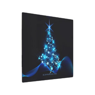 SlipperyJoe's stylized glowing Christmas tree brig Metal Print