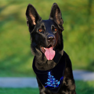 SlipperyJoe's stylized glowing Christmas tree brig Pet Bandana Collar