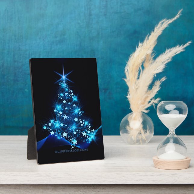 SlipperyJoe's stylized glowing Christmas tree brig Plaque (Side)