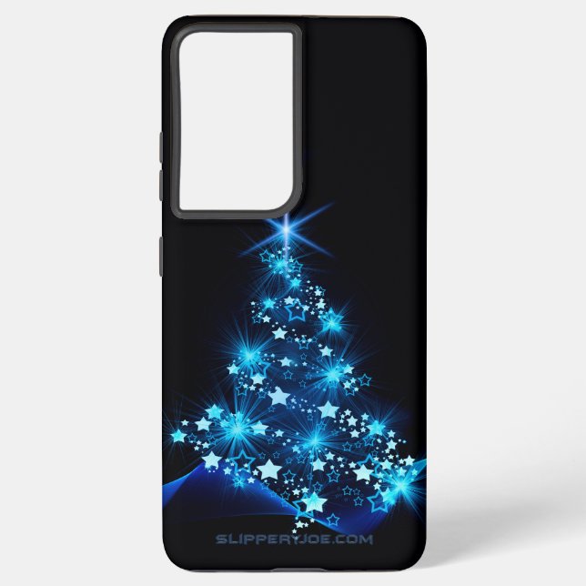 SlipperyJoe's stylized glowing Christmas tree brig Samsung Galaxy Case (Back)