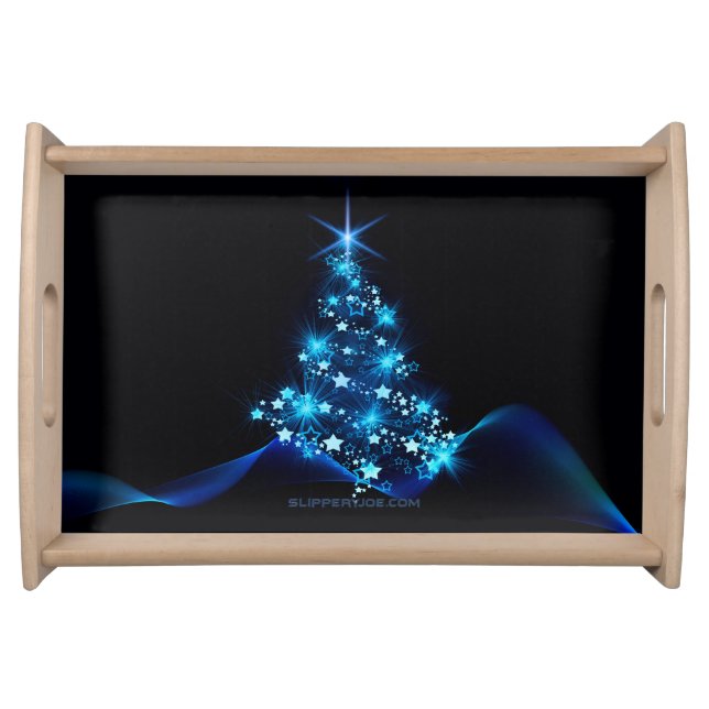 SlipperyJoe's stylized glowing Christmas tree brig Serving Tray (Front)
