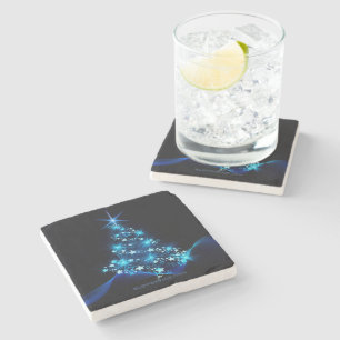 SlipperyJoe's stylized glowing Christmas tree brig Stone Coaster